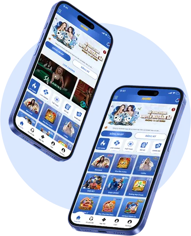 Đội game eSports đang thi đấu trên máy tính với màn hình lớn và logo cubet nổ hũ